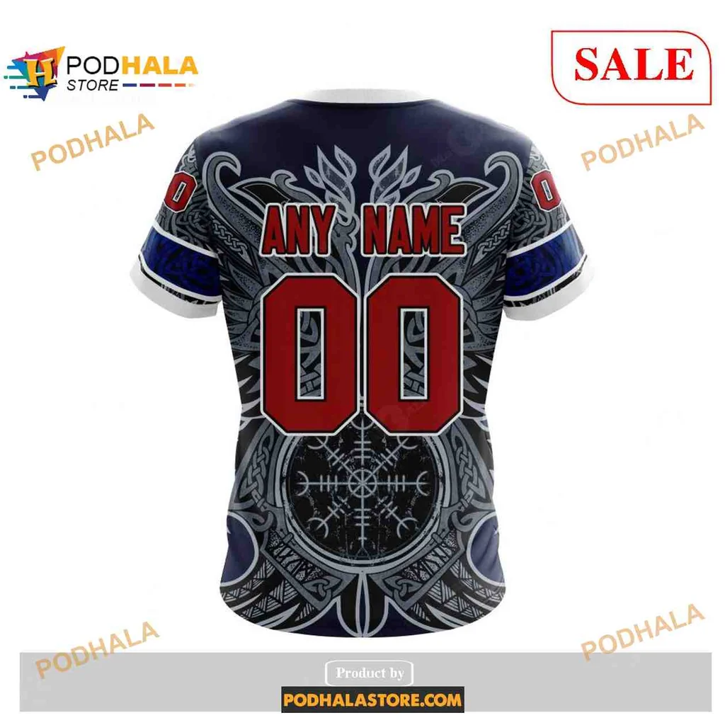 Custom Winnipeg Jets Viking Themed Hoodie With 3d Norse Symbols