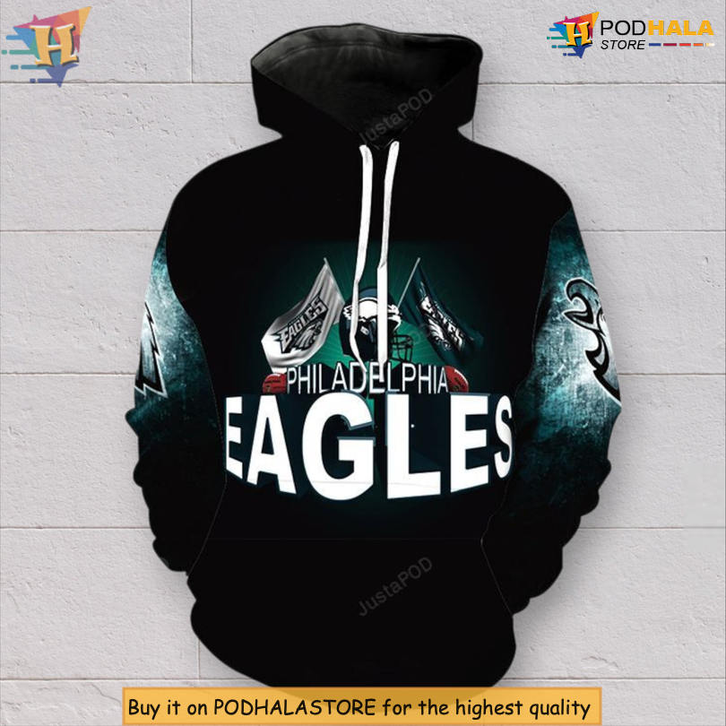 Custom Zip Up Philadelphia Eagles Hoodies 3D Sportswear Apparel