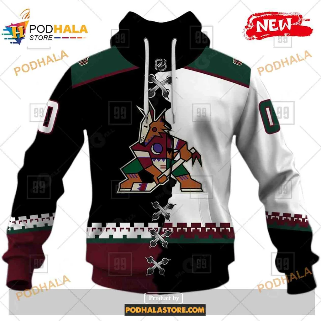 Customizable Arizona Coyotes 3d Hoodie With Bold Coyote Design