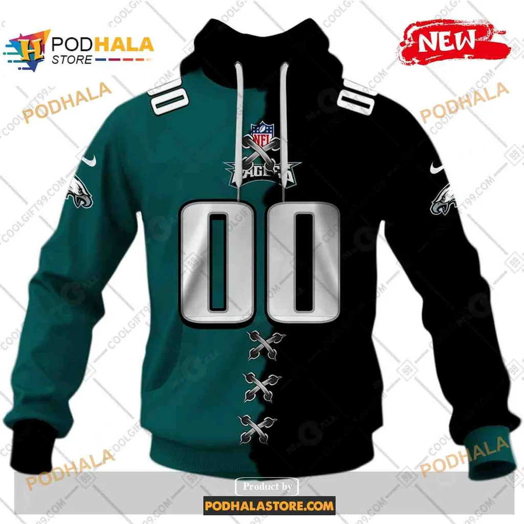 Customizable Philadelphia Eagles 3d Hoodie With Nfl Logo And Player Number