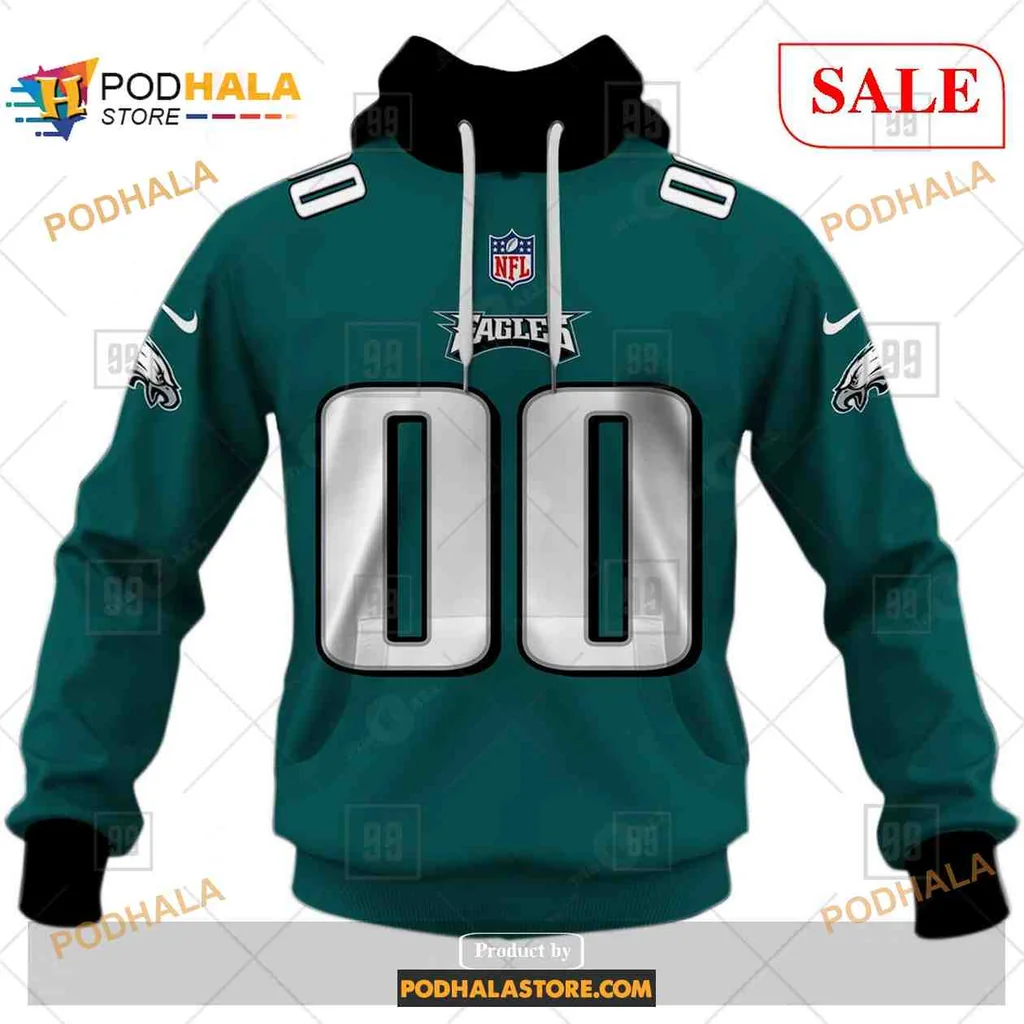 Customizable Philadelphia Eagles 3d Hoodie With Team Colors And Nfl Logo