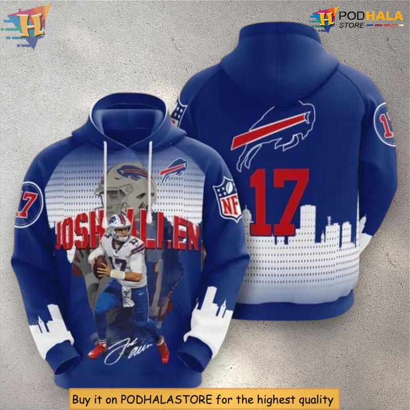 Customized Pattern Pullover Buffalo Bills All Over Print Hoodie NFL Gear