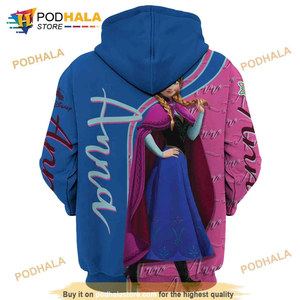 Cute Anna Frozen All Over Print Hoodie Featuring Colorful Design And Whimsical Style Cute Anna Frozen All Over Print Hoodie Featuring Colorful Design And Whimsical Style