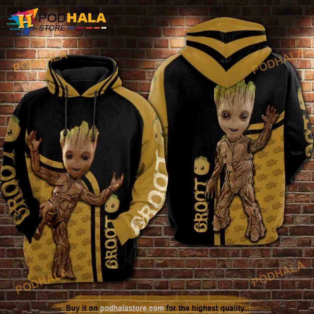 Cute Baby Groot 3d Hoodie With Playful Cartoon Design