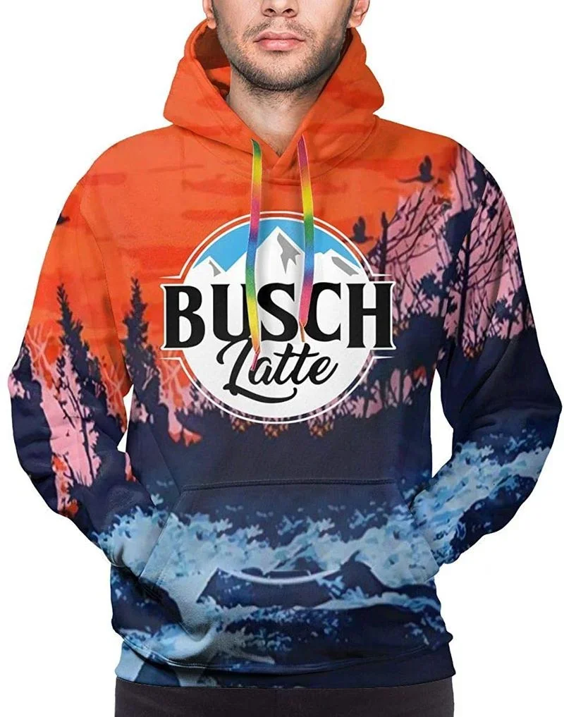 Cute Busch Latte Outdoor 3d Hoodie With Scenic Sunset Design