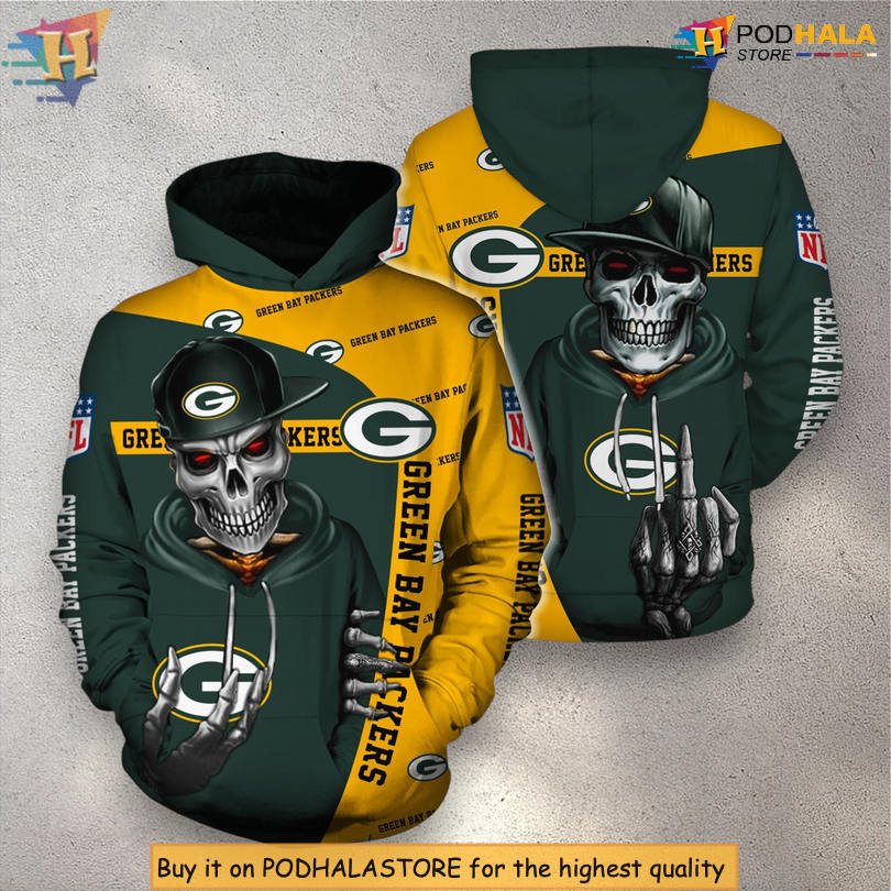 Cute Deaths Artwork Green Bay Packers Hoodies For Men Zip Hoodie 3D