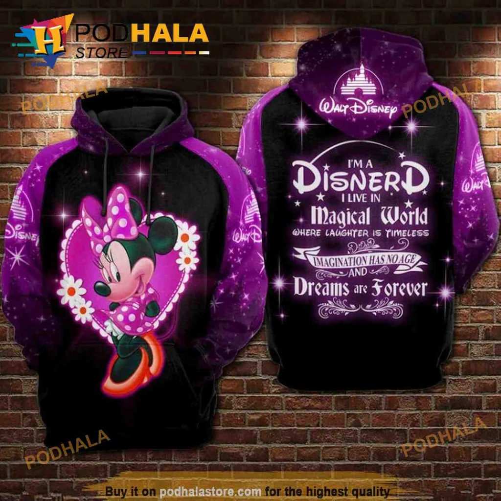 Cute Disnerd Mickey Mouse 3d Hoodie, Magical World Design