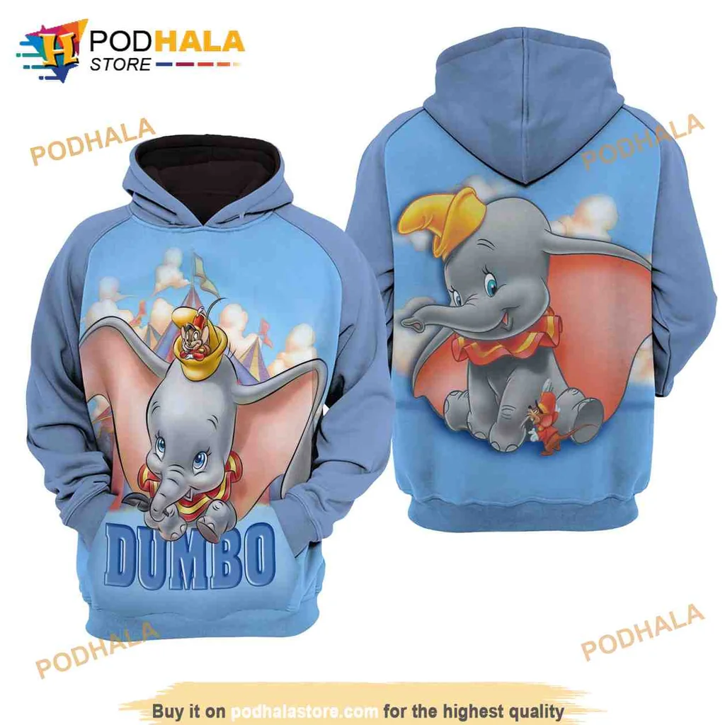 Cute Dumbo Disney 3d Hoodie With Playful Cartoon Design