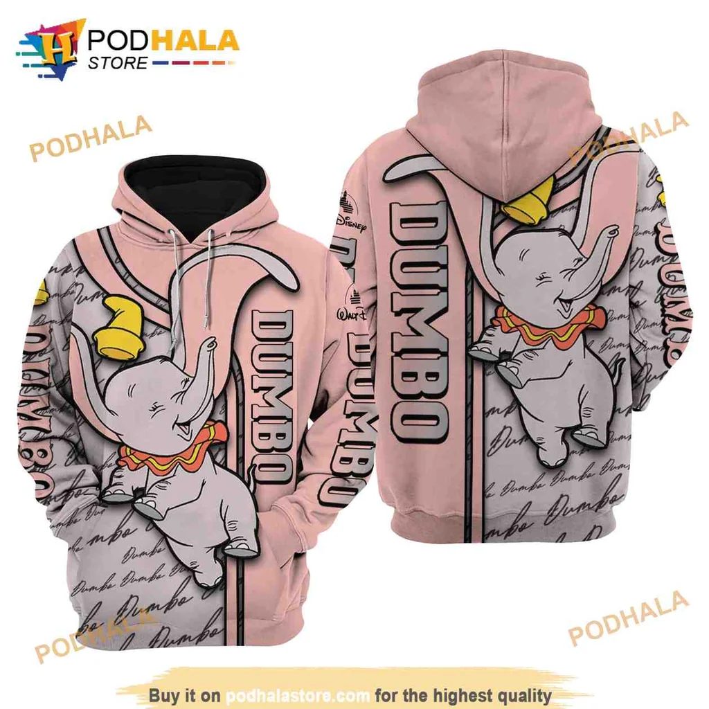 Cute Dumbo Flying Elephant 3d Hoodie With Playful Cartoon Design
