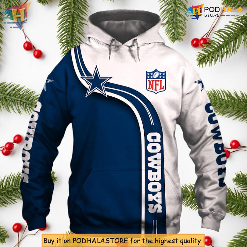 Cute Edition Dallas Cowboys Hoodie Men 3D Zip Up Gift For NFL Supporters
