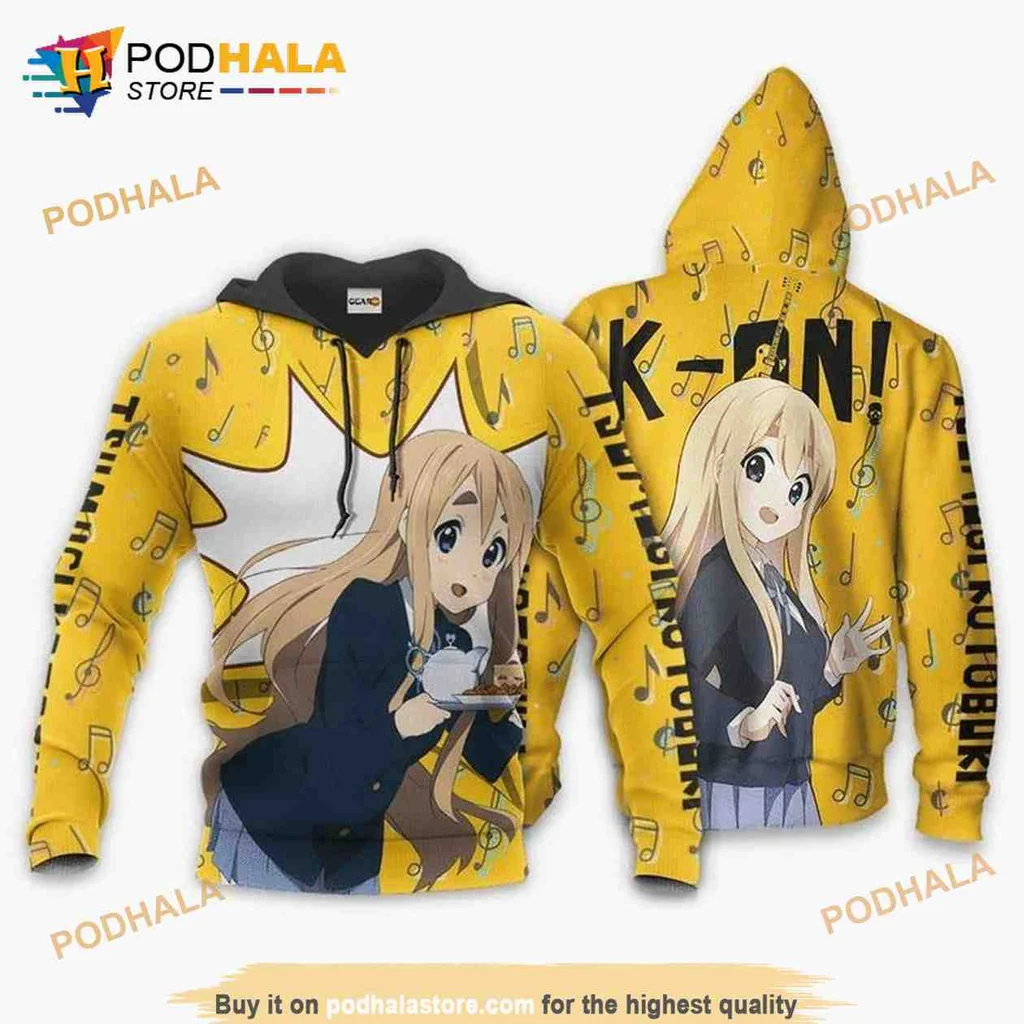 Cute K On Anime Music 3d Hoodie With Musical Notes And Cheerful Character