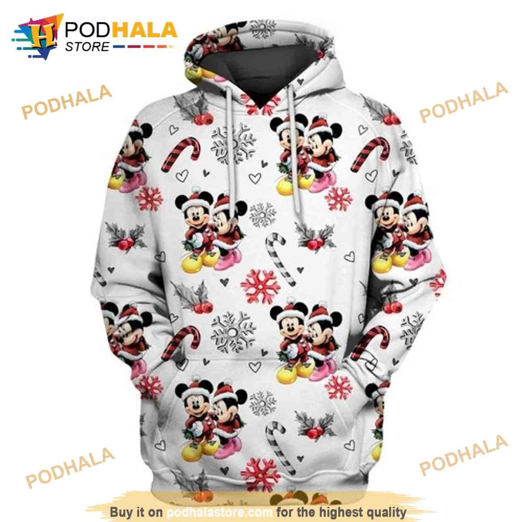 Cute Mickey Mouse Christmas 3d Hoodie Featuring Festive Holiday Design