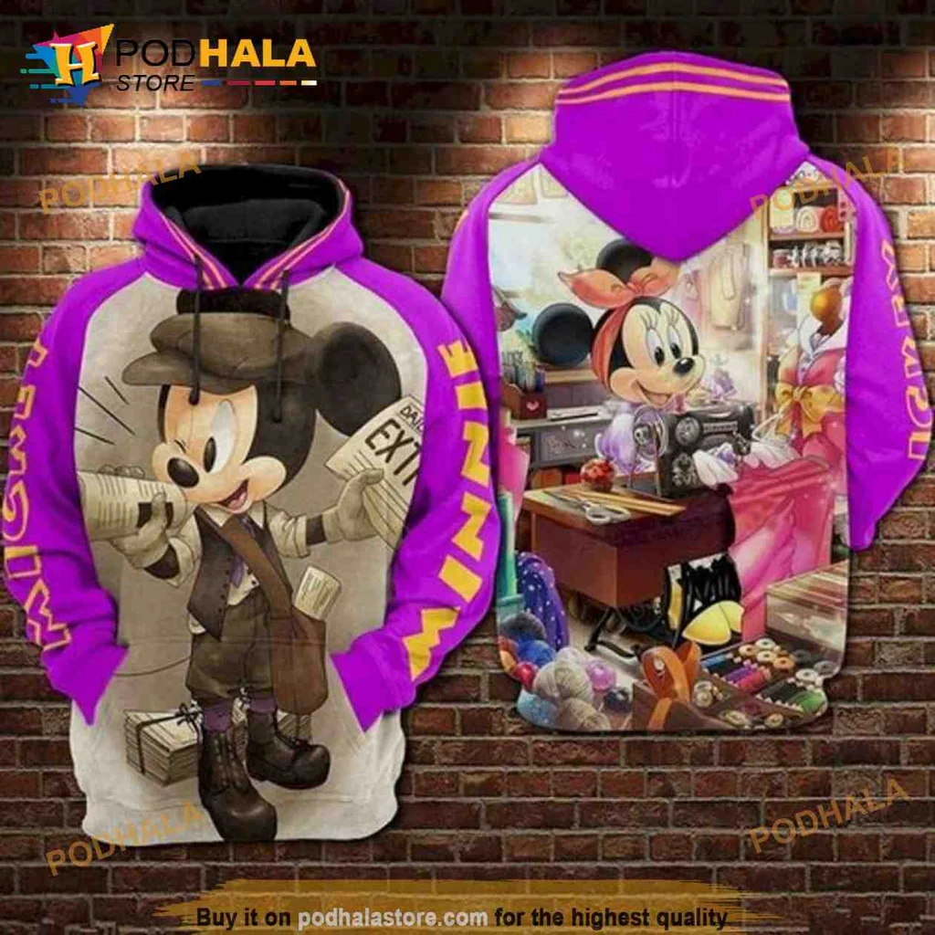 Cute Mickey Mouse Minnie Mouse 3d Hoodie Featuring Playful Director Design