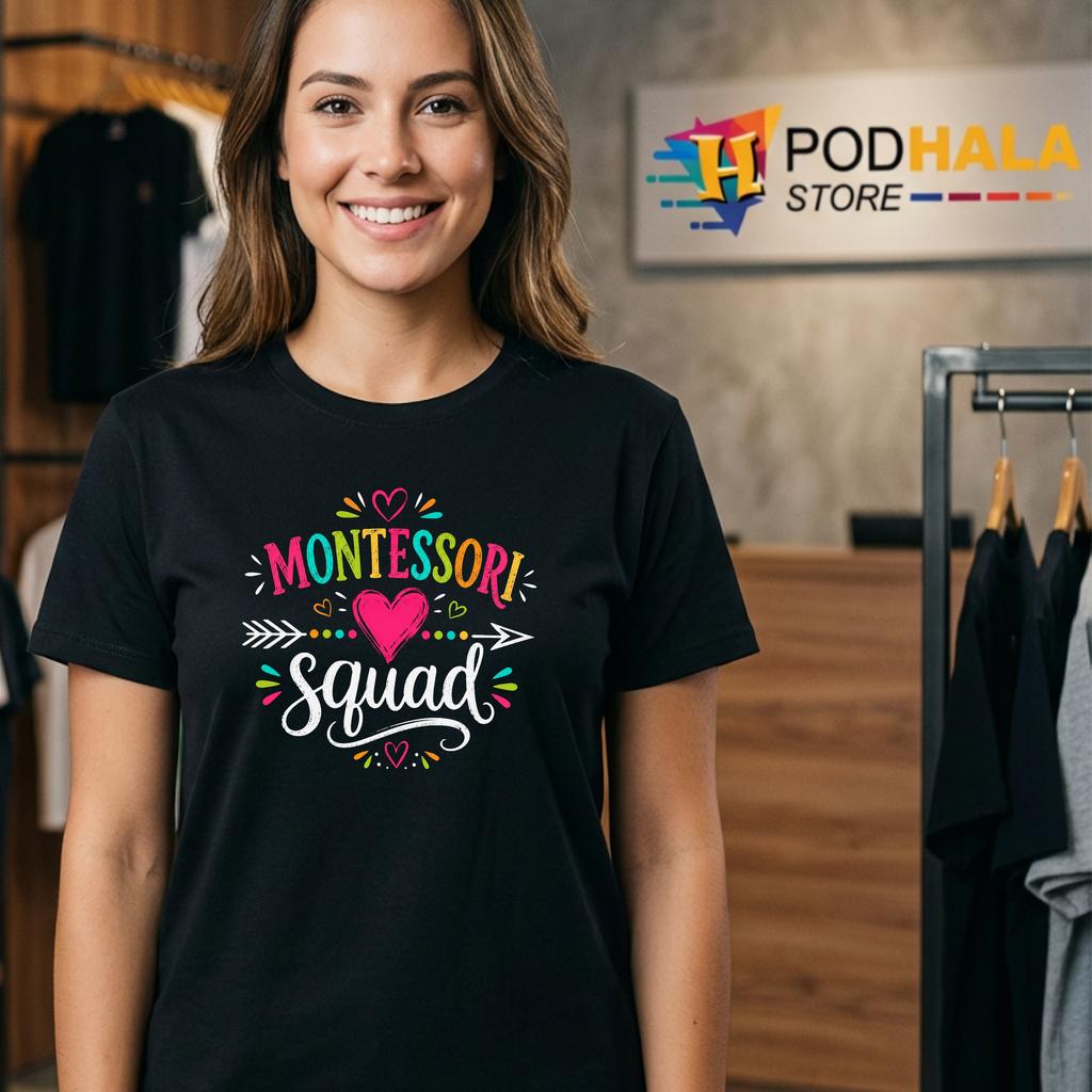 Cute Montessori Squad Shirt Back To School Educator Day Vintage Top Cute Montessori Squad Shirt Back To School Educator Day Vintage Top