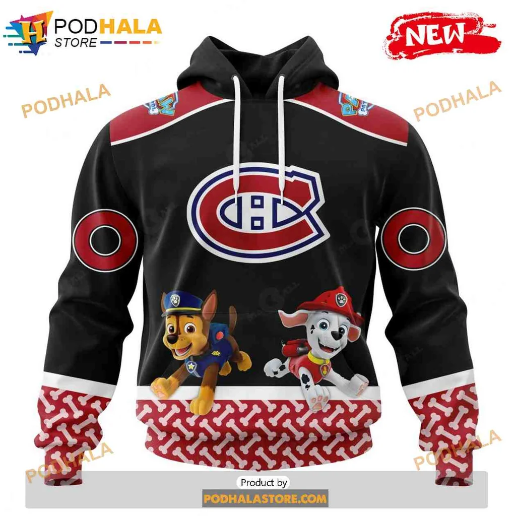Cute Montreal Canadiens Paw Patrol 3d Hoodie With Playful Design