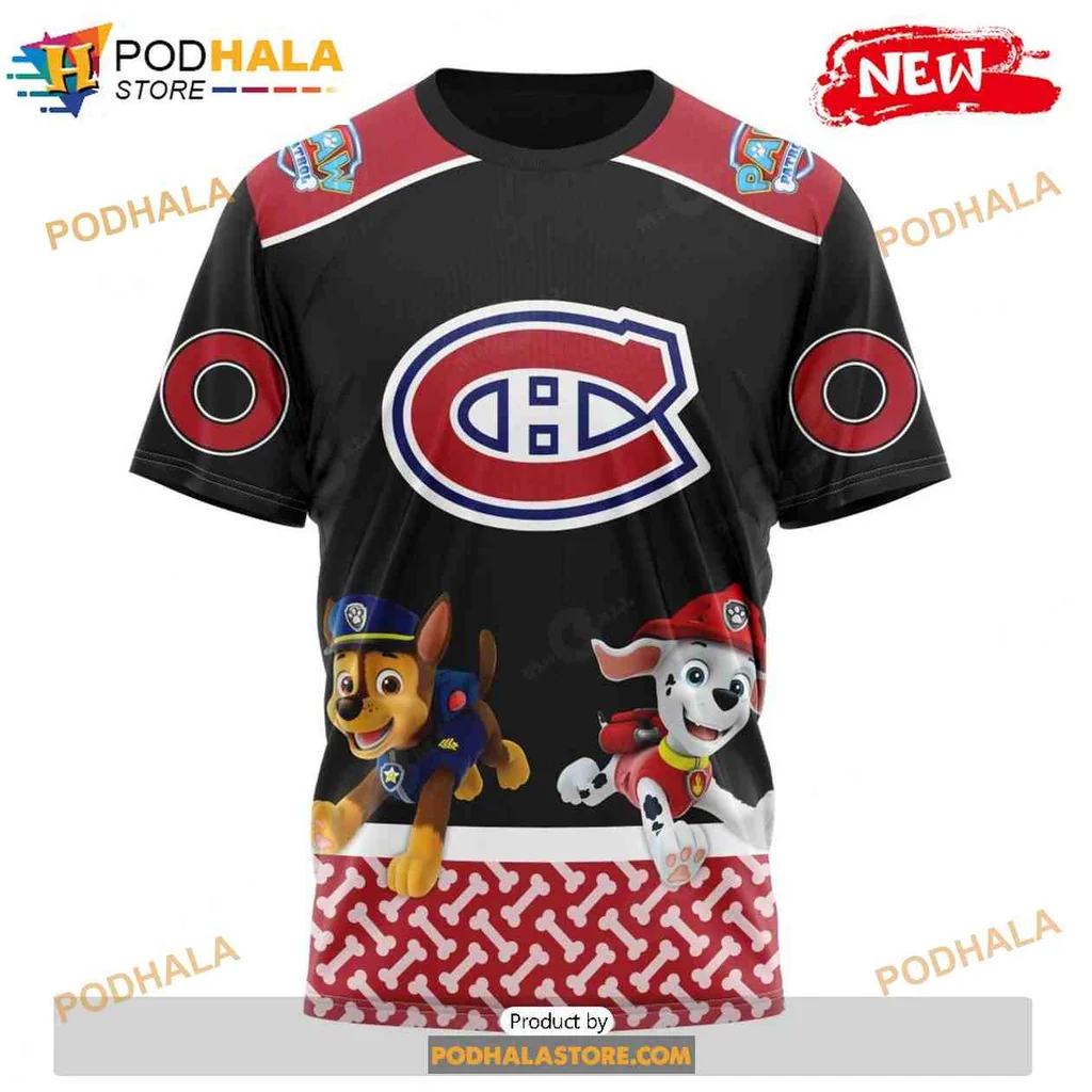 Cute Montreal Canadiens Paw Patrol AOP Hoodie With Playful Design Cute Montreal Canadiens Paw Patrol AOP Hoodie With Playful Design