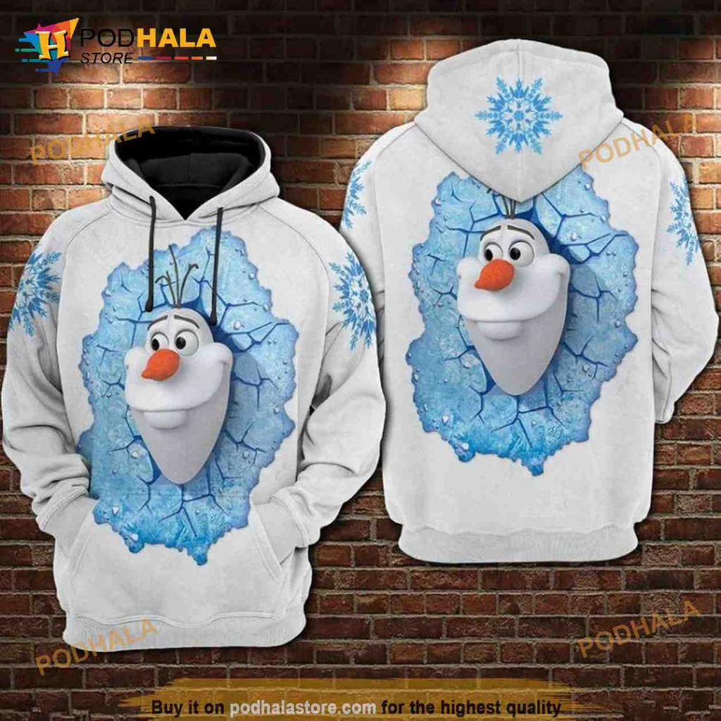 Cute Olaf Frozen 3d Hoodie With Vibrant All Over Print Design