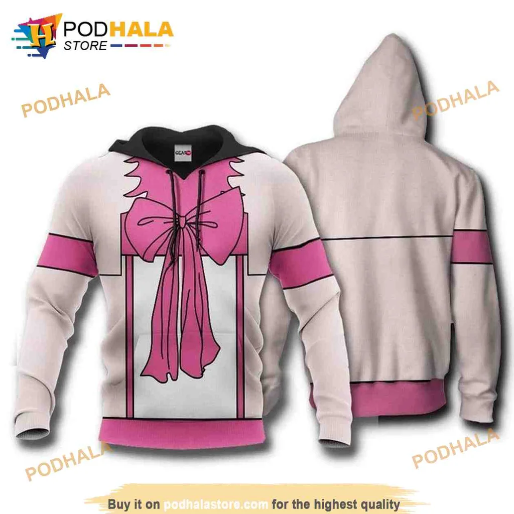 Cute Pink Bow 3d Hoodie Sweatshirt With Playful Design