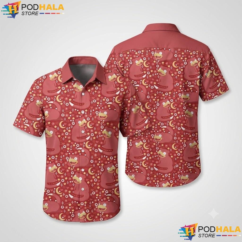 Cute Pink Slowpoke Button Up Shirt Kawaii Cozy Aesthetic Casual Top