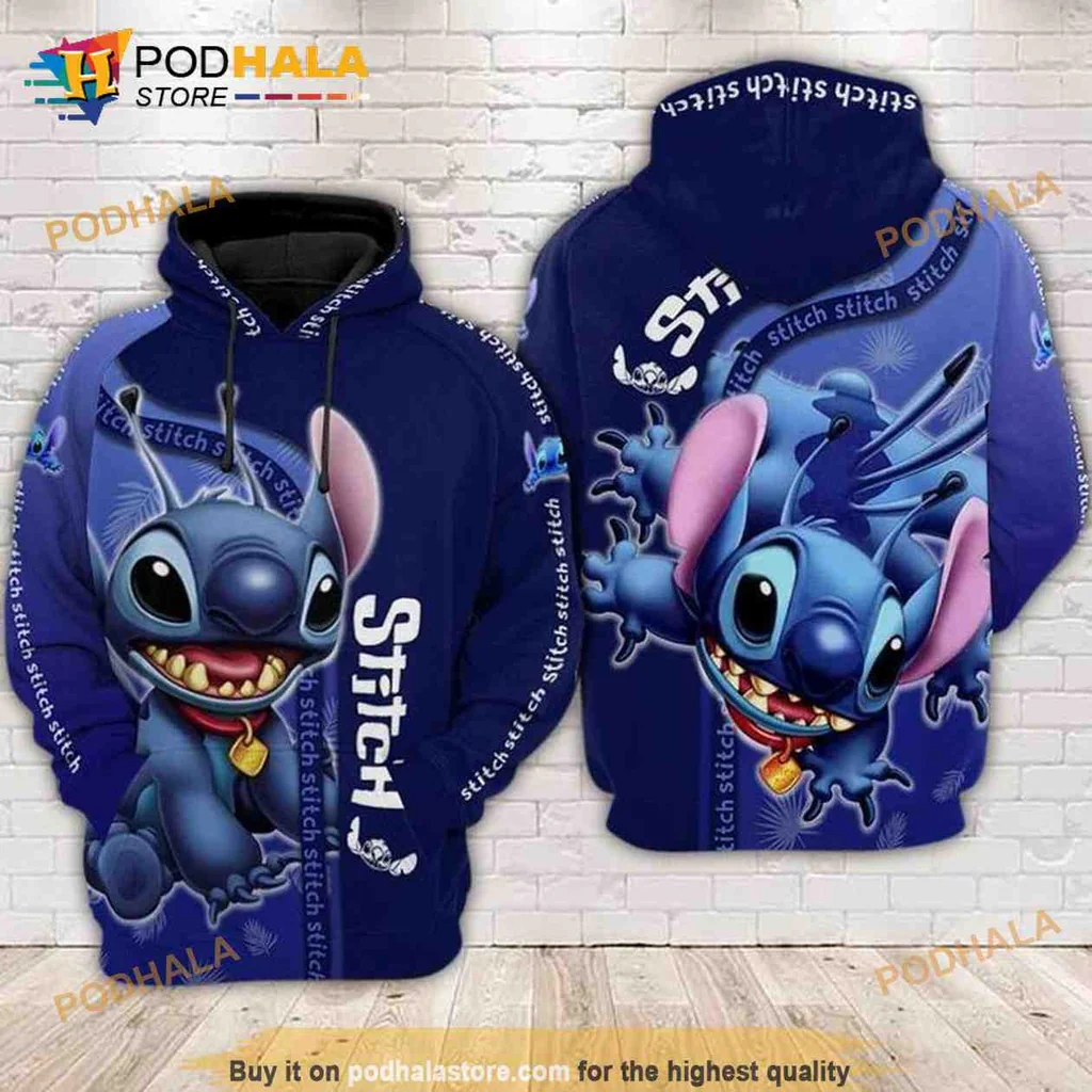 Cute Stitch 3d Hoodie Featuring Vibrant Disney Character Design