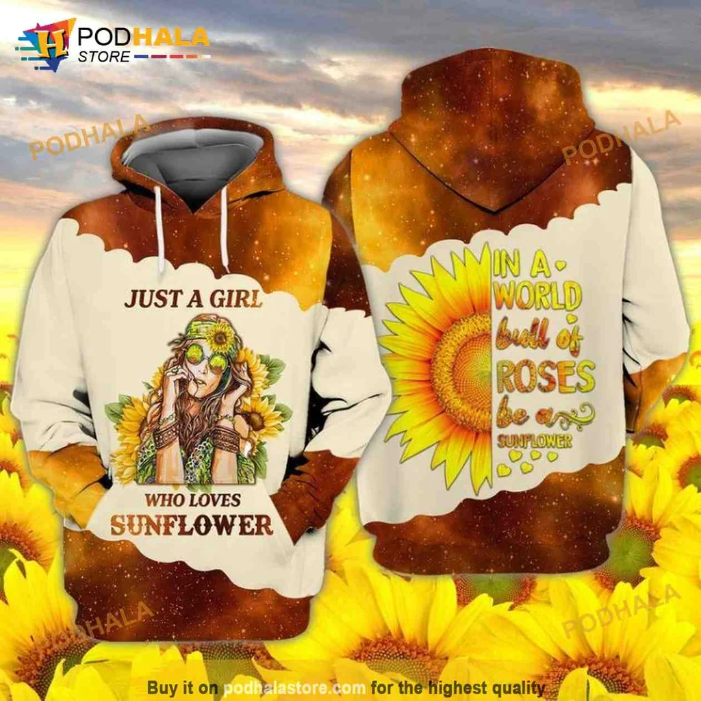 Cute Sunflower Girl 3d Hoodie, Embrace Uniqueness In A World Full Of Roses