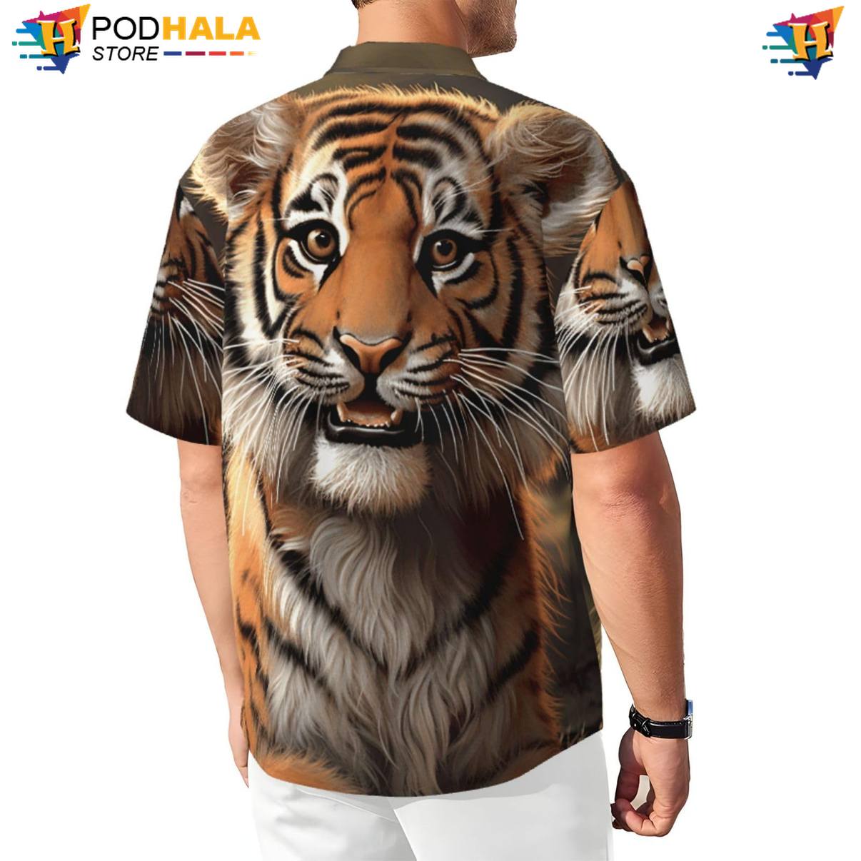 Cute Tiger Tropical Shirt Mens Graphic Weekend Resort Luau Party Apparel Top Cute Tiger Tropical Shirt Mens Graphic Weekend Resort Luau Party Apparel Top