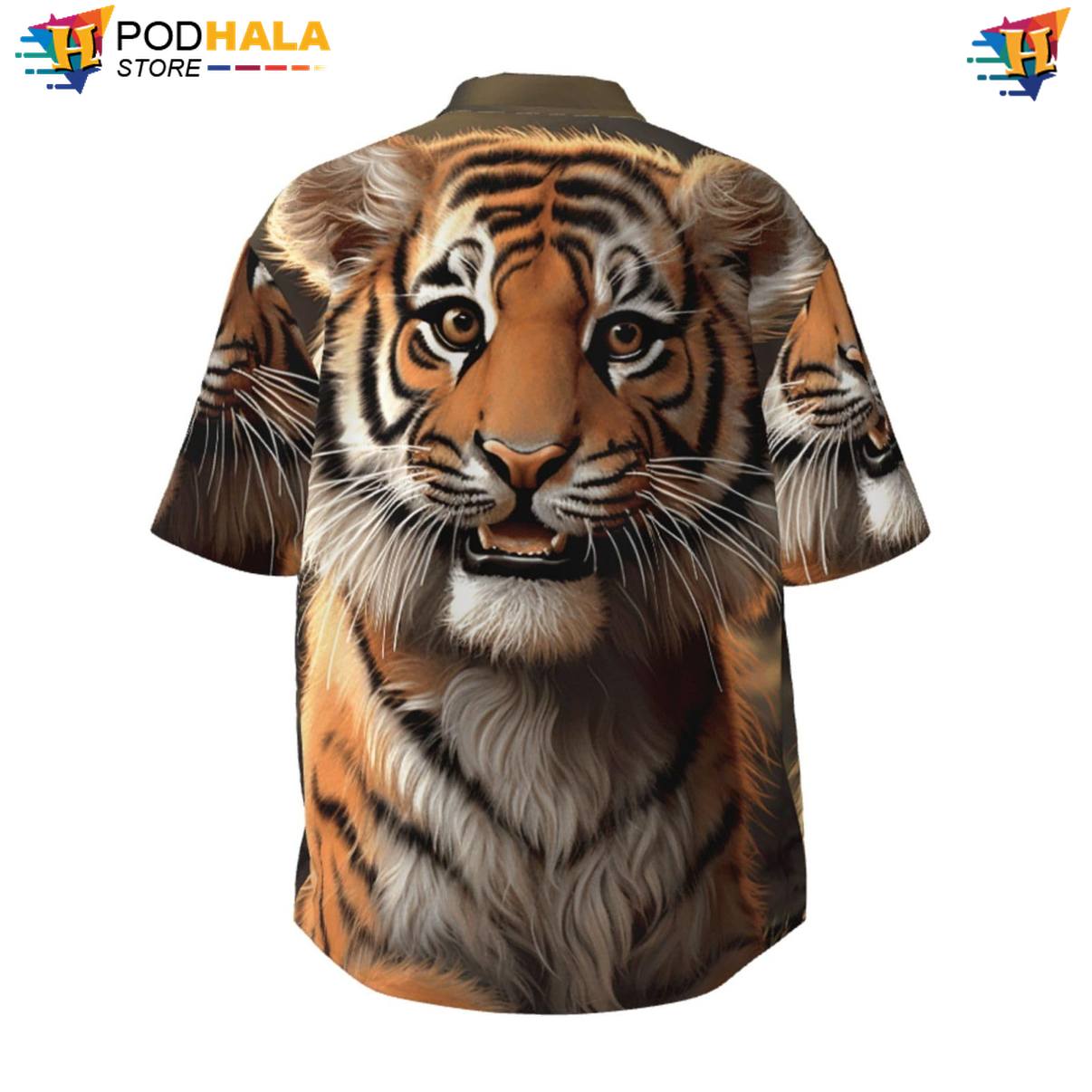 Cute Tiger Aloha Shirt Mens Graphic Weekend Resort Luau Party Apparel Top Cute Tiger Aloha Shirt Mens Graphic Weekend Resort Luau Party Apparel Top