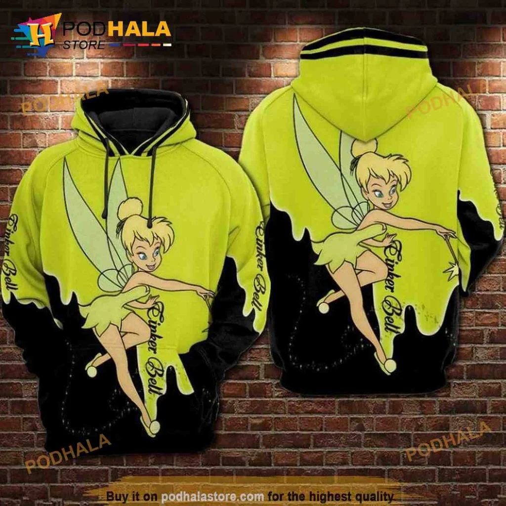 Cute Tinker Bell 3d Hoodie Featuring Playful Design With Vibrant Colors