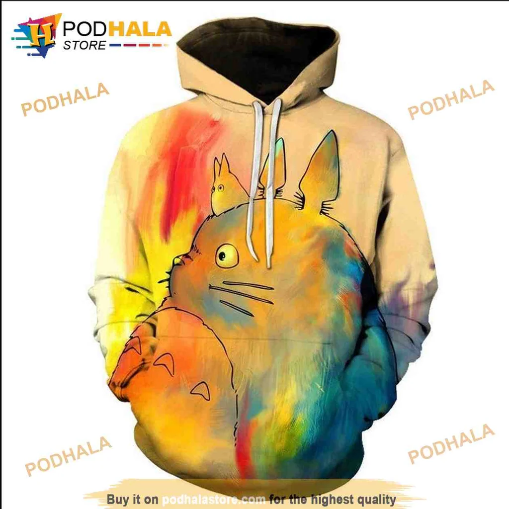 Cute Totoro 3d Hoodie With Whimsical Pastel Design