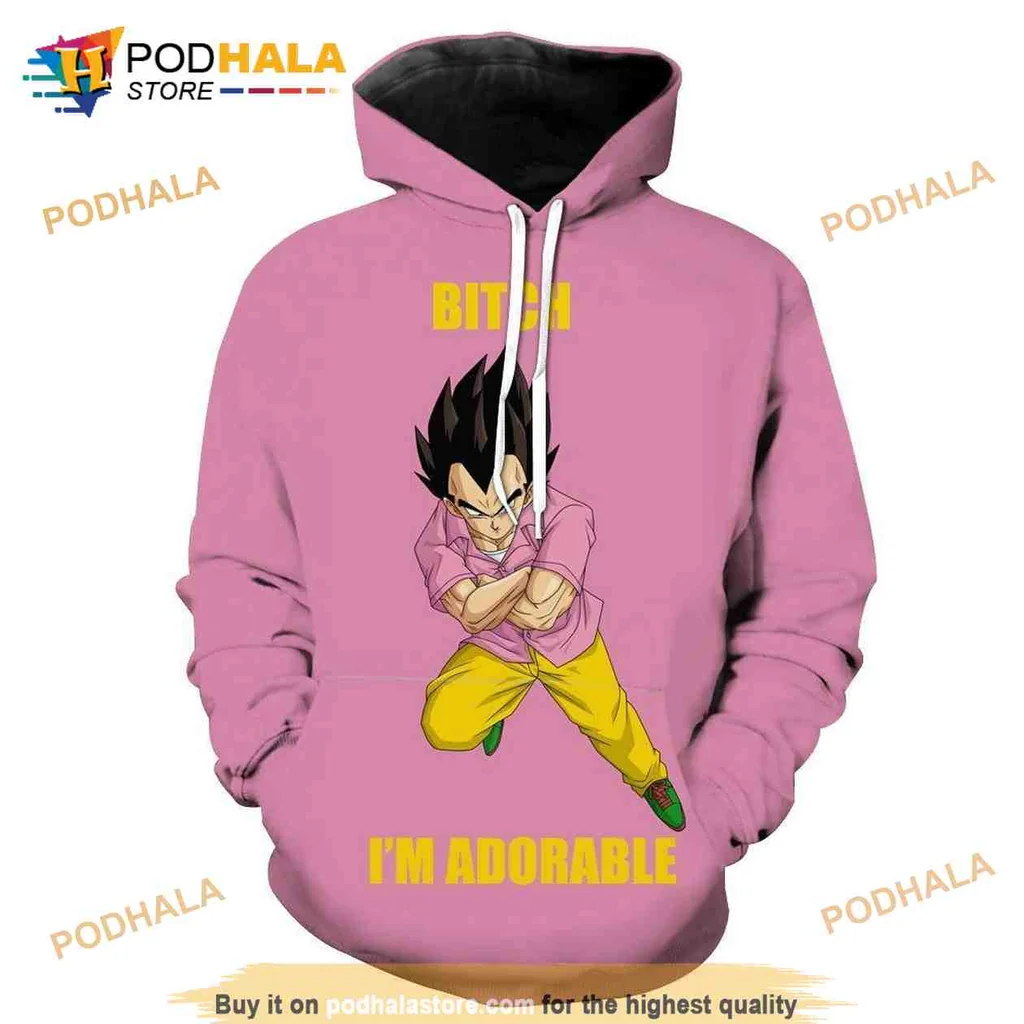 Cute Vegeta Dragon Ball 3d Hoodie, Im Adorable Design With Playful Colors