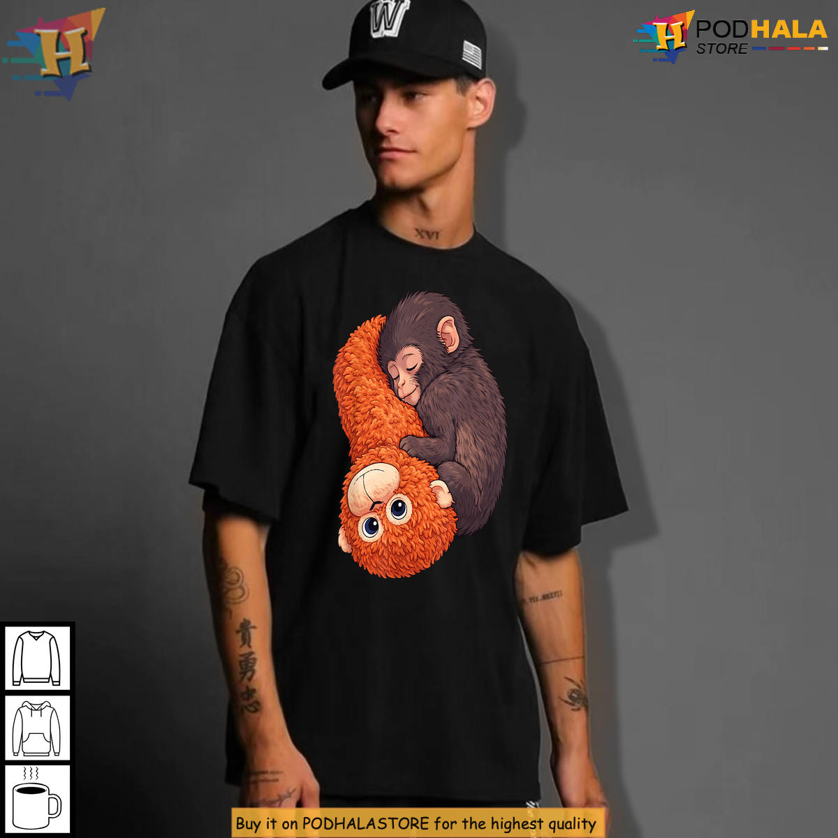 Cute Viral Animal Humor Graphic Funny Baby Monkey Punch Shirt For All
