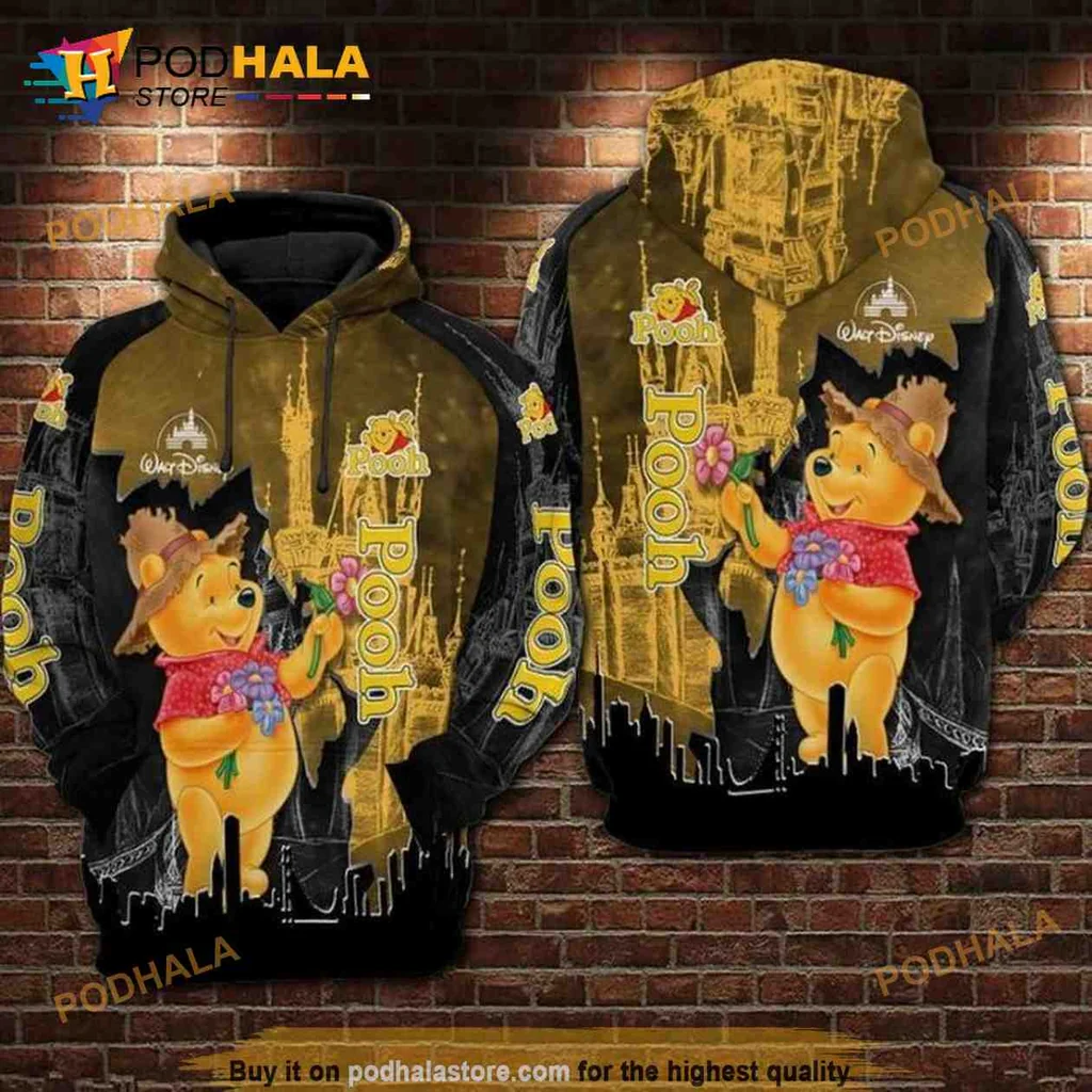 Cute Winnie The Pooh Flower 3d Hoodie Featuring Whimsical Design