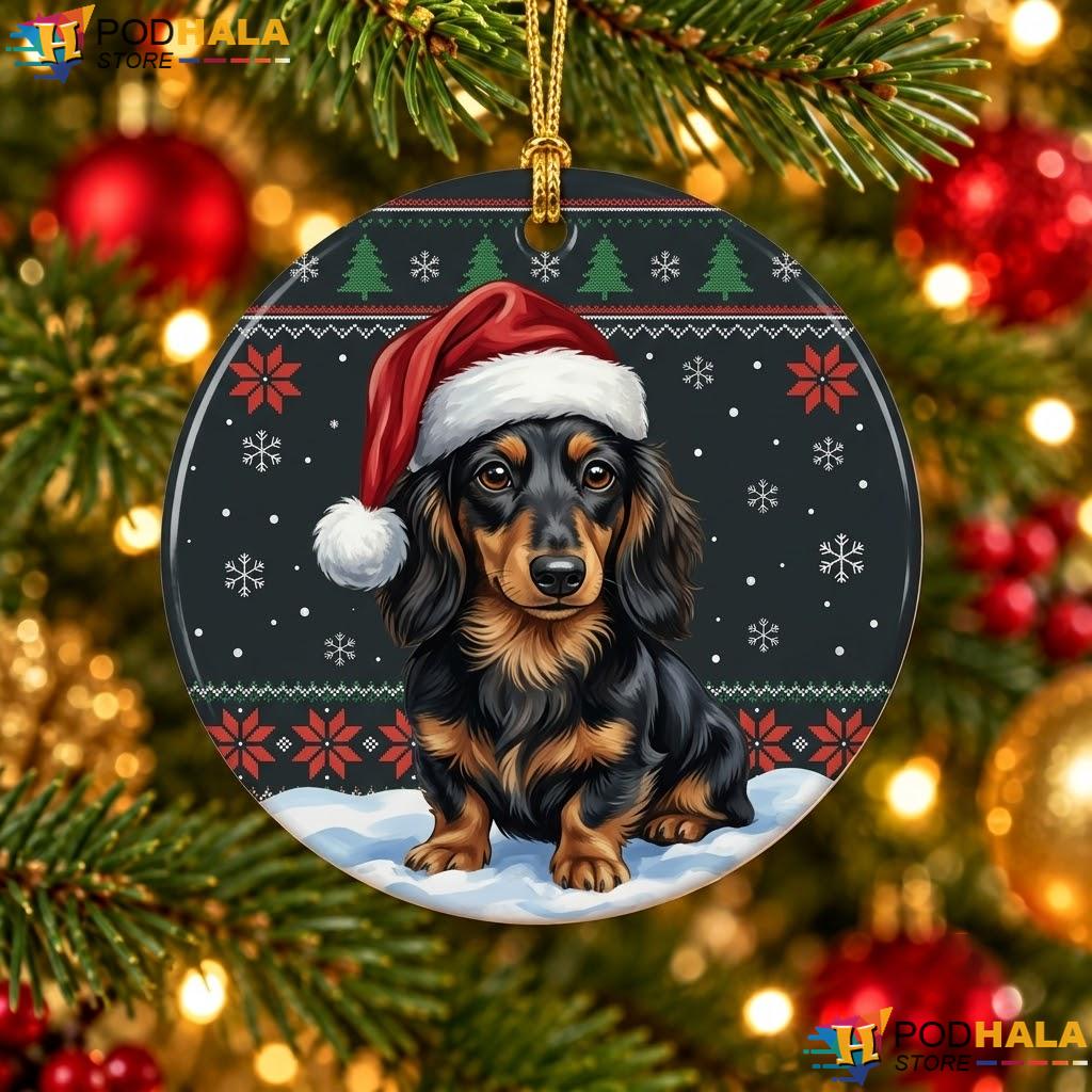Dachshund Dog Christmas Ornament Funny Xmas Adults Kids Holiday Decor