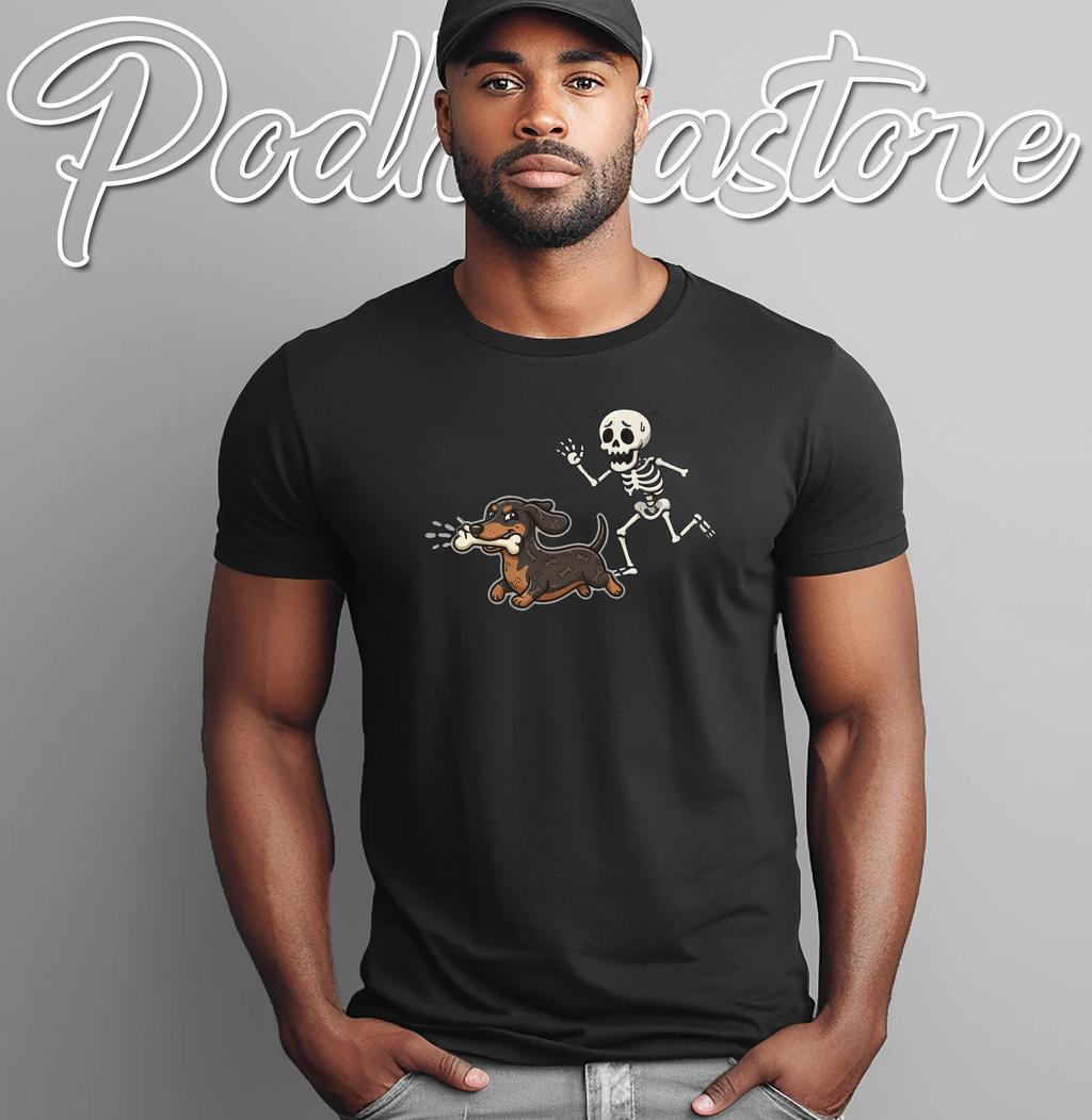 Dachshund Skeleton Hand Halloween T-Shirt Funny Dog Lovers Graphic