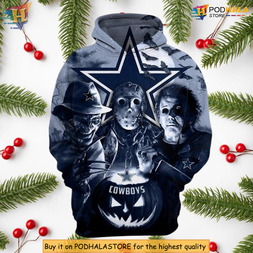 Dallas Cowboys Hoodie Horror Night 3D Pullover Halloween NFL Edition
