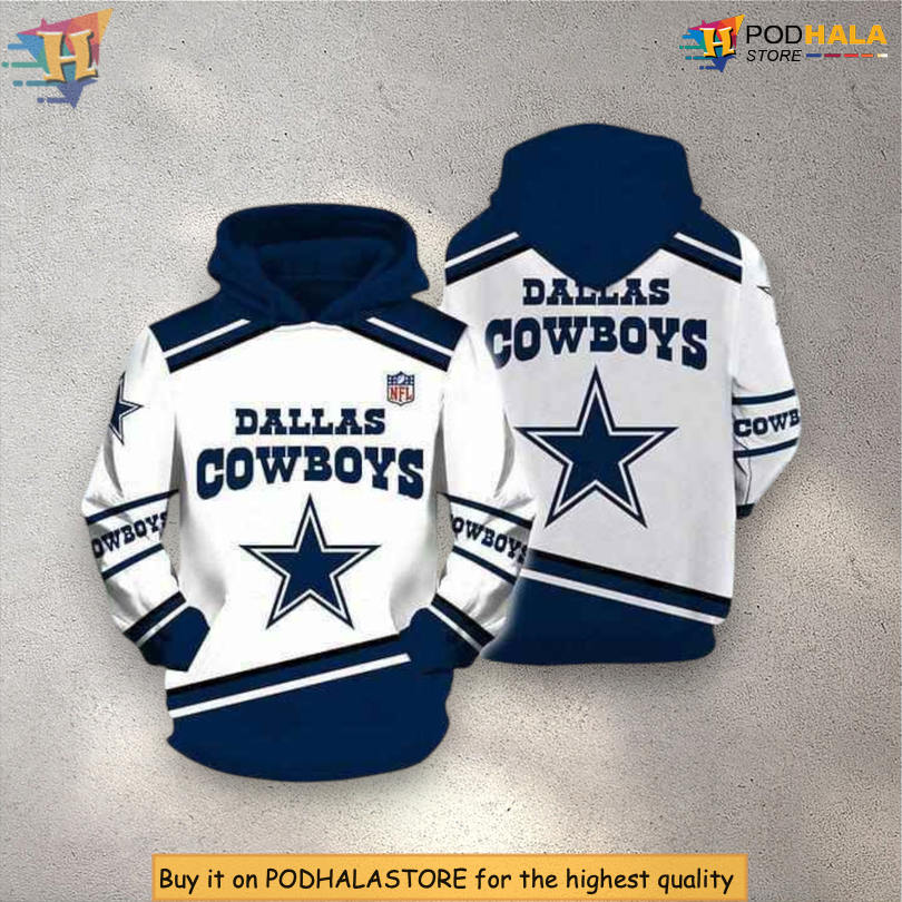 Dallas Cowboys Zip Up Hoodie NFL Lover 3D Sportswear Gift for Fans