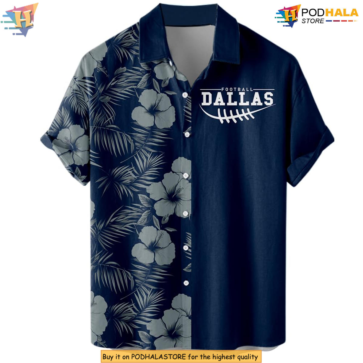 Dallas Floral Football Hawaiian Shirt 2026 Custom Name Number Fan Apparel