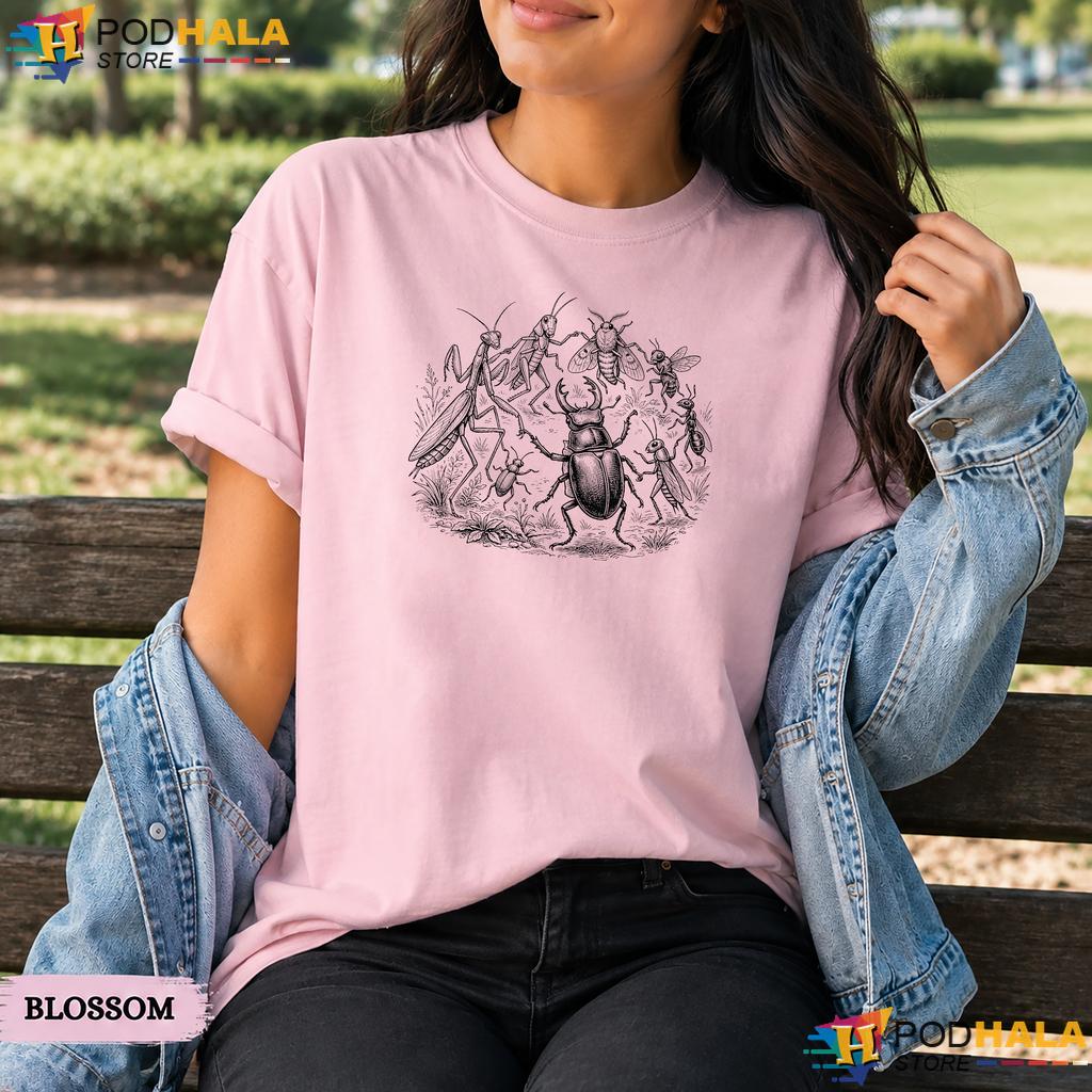 Dancing Insects Circle Comfort Colors T-Shirt Funny Bug Entomology Art Apparel