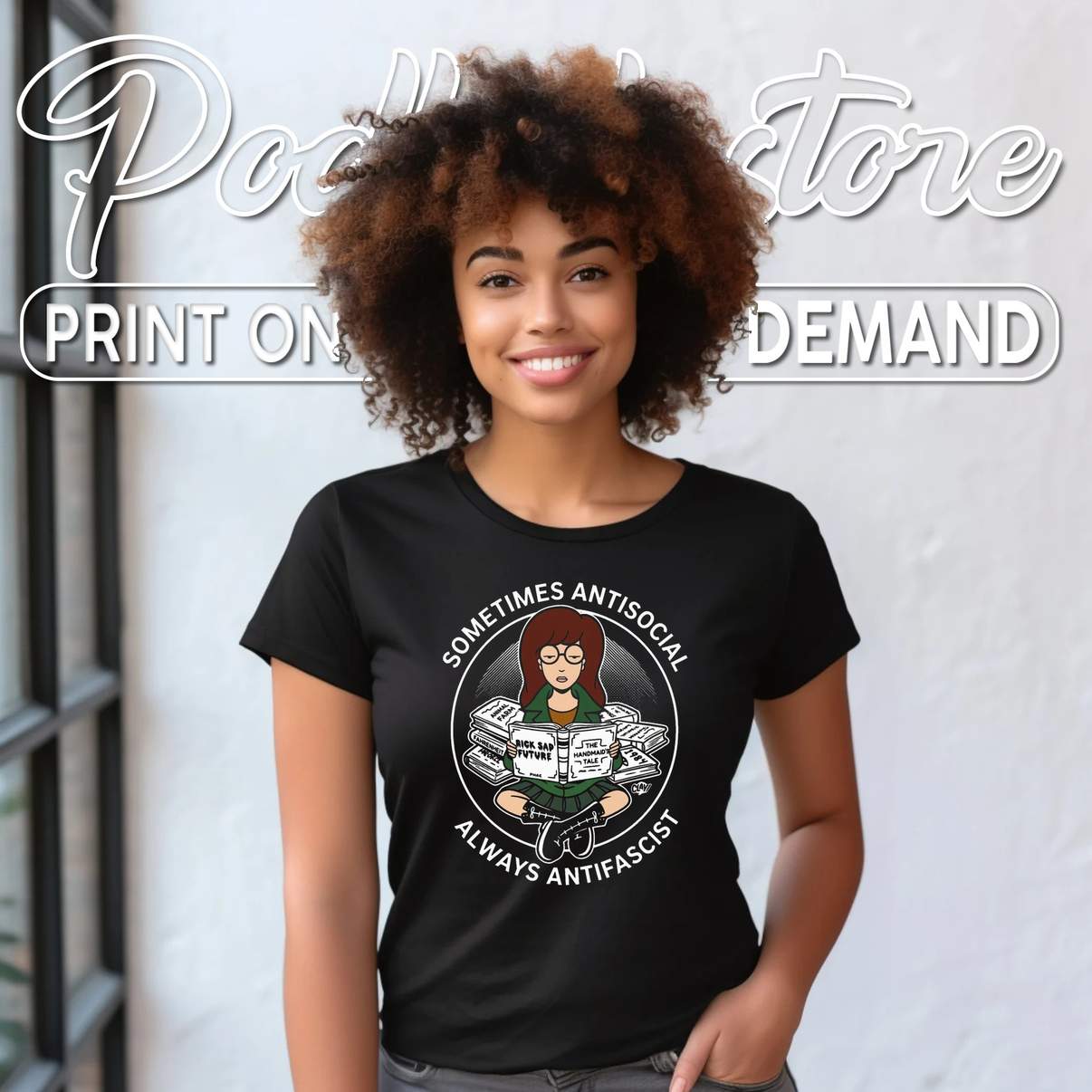 Daria Morgendorffer Antisocial Shirt Always Antifascist Funny Graphic Mens
