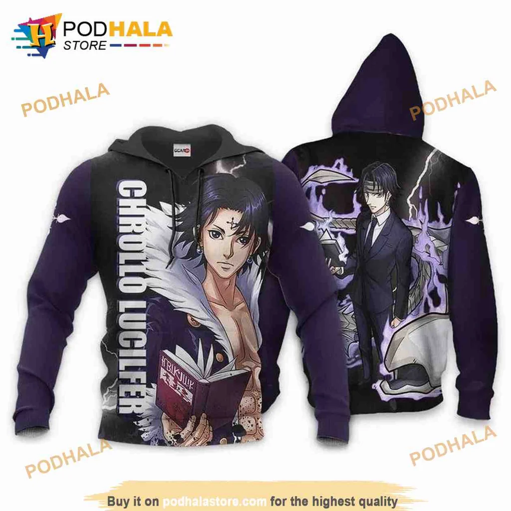 Dark Chrollo Lucilfer 3d Hoodie With Intense Lightning Design