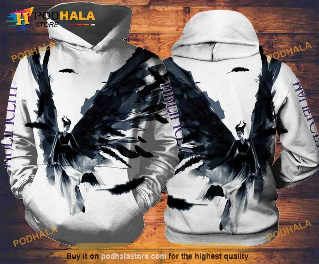 Dark Maleficent Wings 3d Hoodie With Mystical Watercolor Design