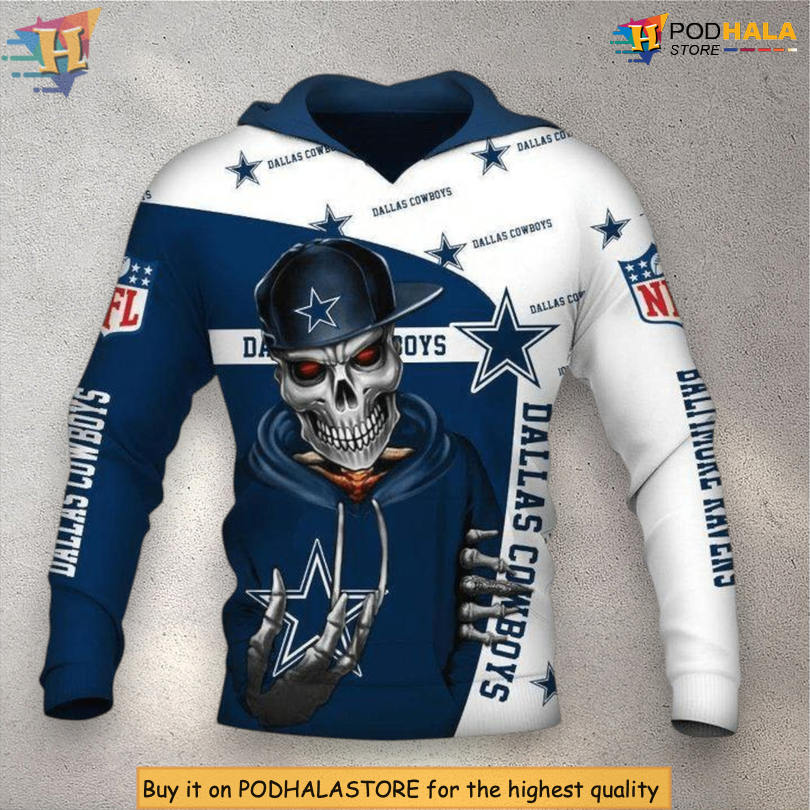 Dark Reaper Theme Dallas Cowboys Sweatshirts & Hoodies 3D Death Art