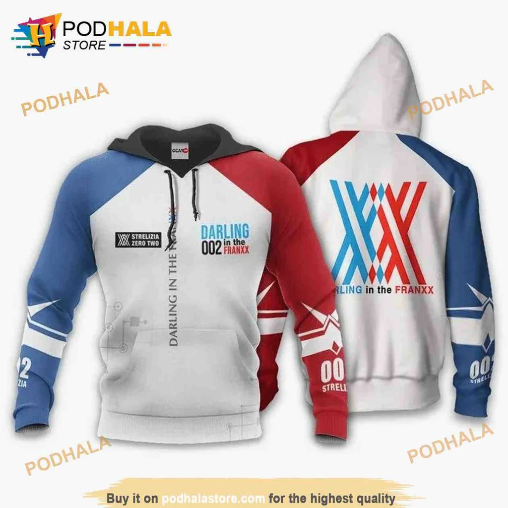 Darling In The Franxx 3d Hoodie With Strelitzia Design