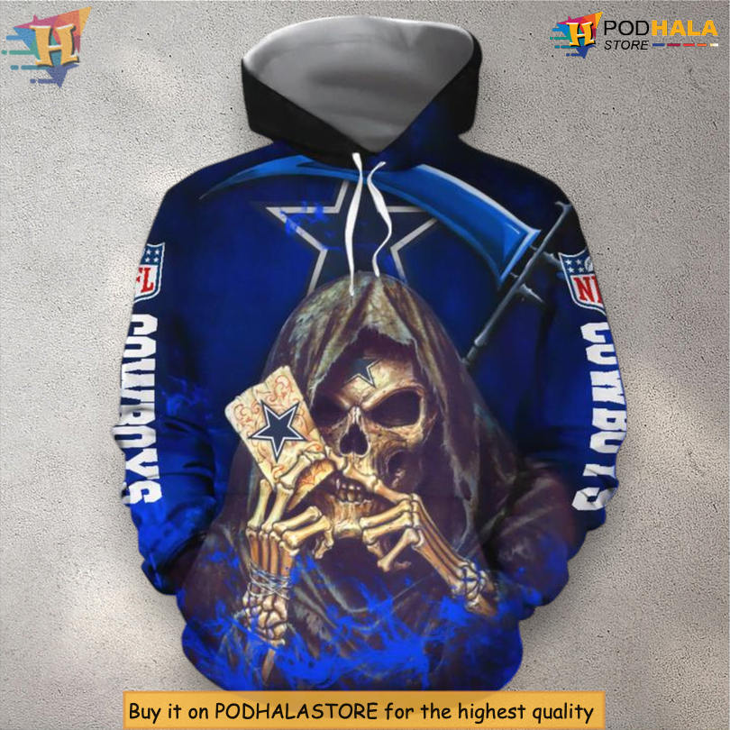Death Card Graphic Edition Custom Number Dallas Cowboys Hoodie 3D Halloween