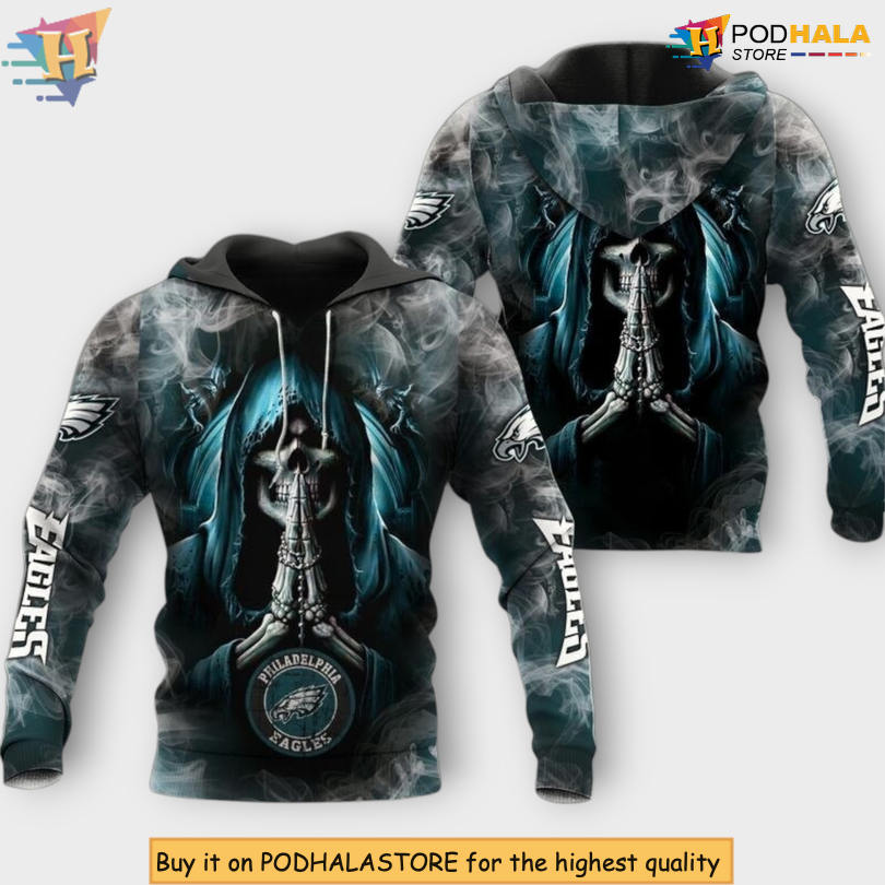 Death Smoke Graphic Edition Philadelphia Eagles Team Hoodie Custom 3D