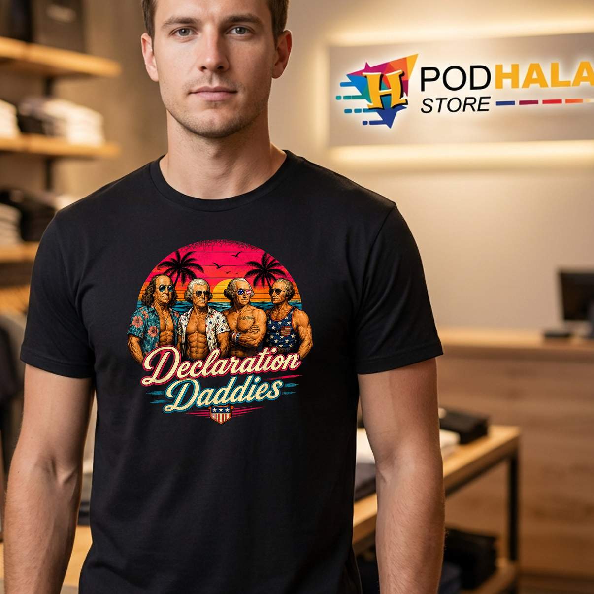 Declaration Daddies Funny Shirt Historical Presidents Parody Retro Apparel