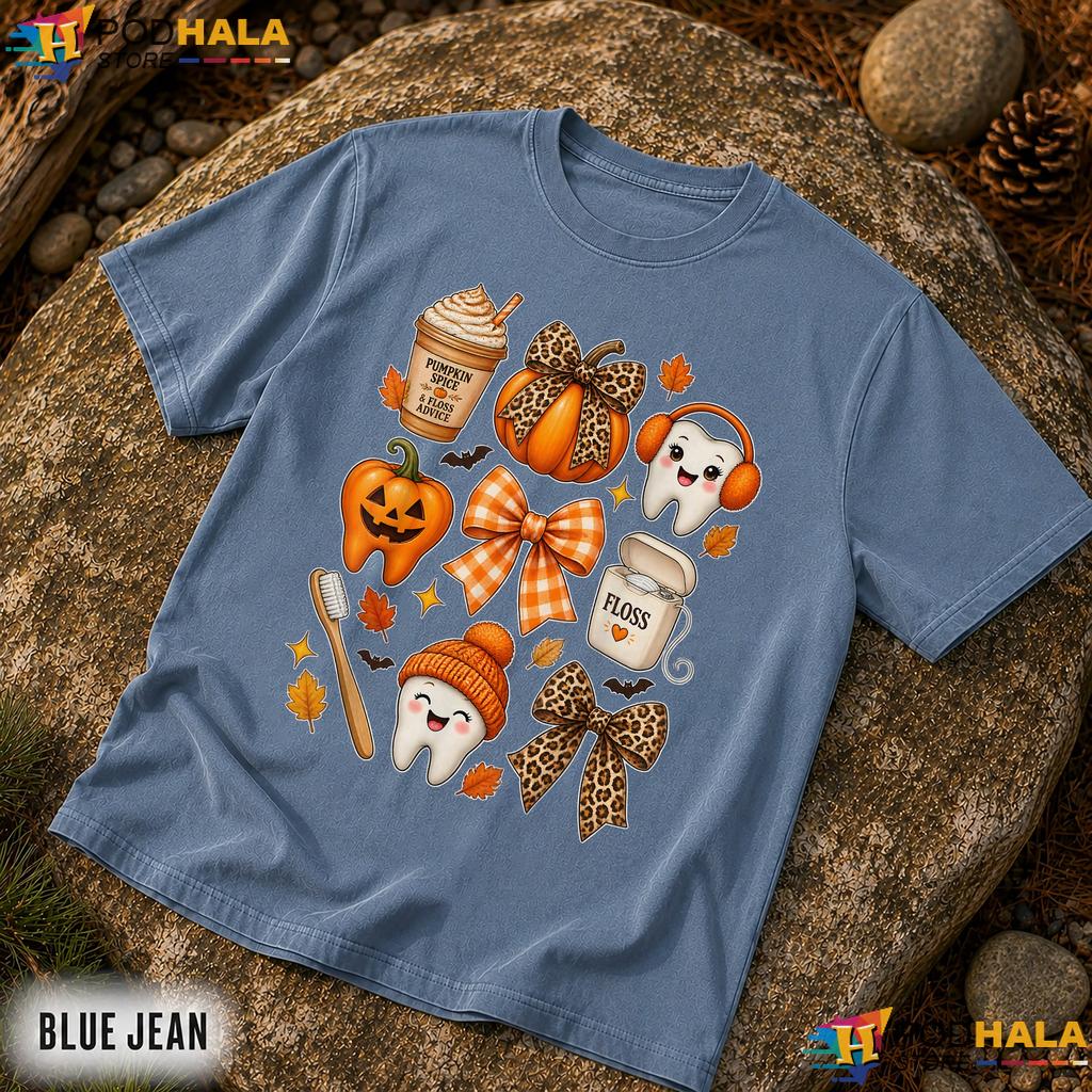 Dentist Tooth Pumpkin Bow Comfort Colors Shirt Fall Hygienist Top Dentist Tooth Pumpkin Bow Comfort Colors Shirt Fall Hygienist Top