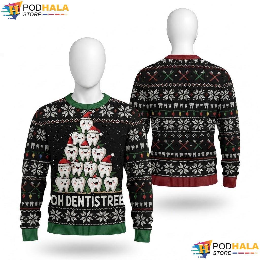 Dentist Tree Dental Ugly Christmas Sweater Funny Oh Dentistree Top