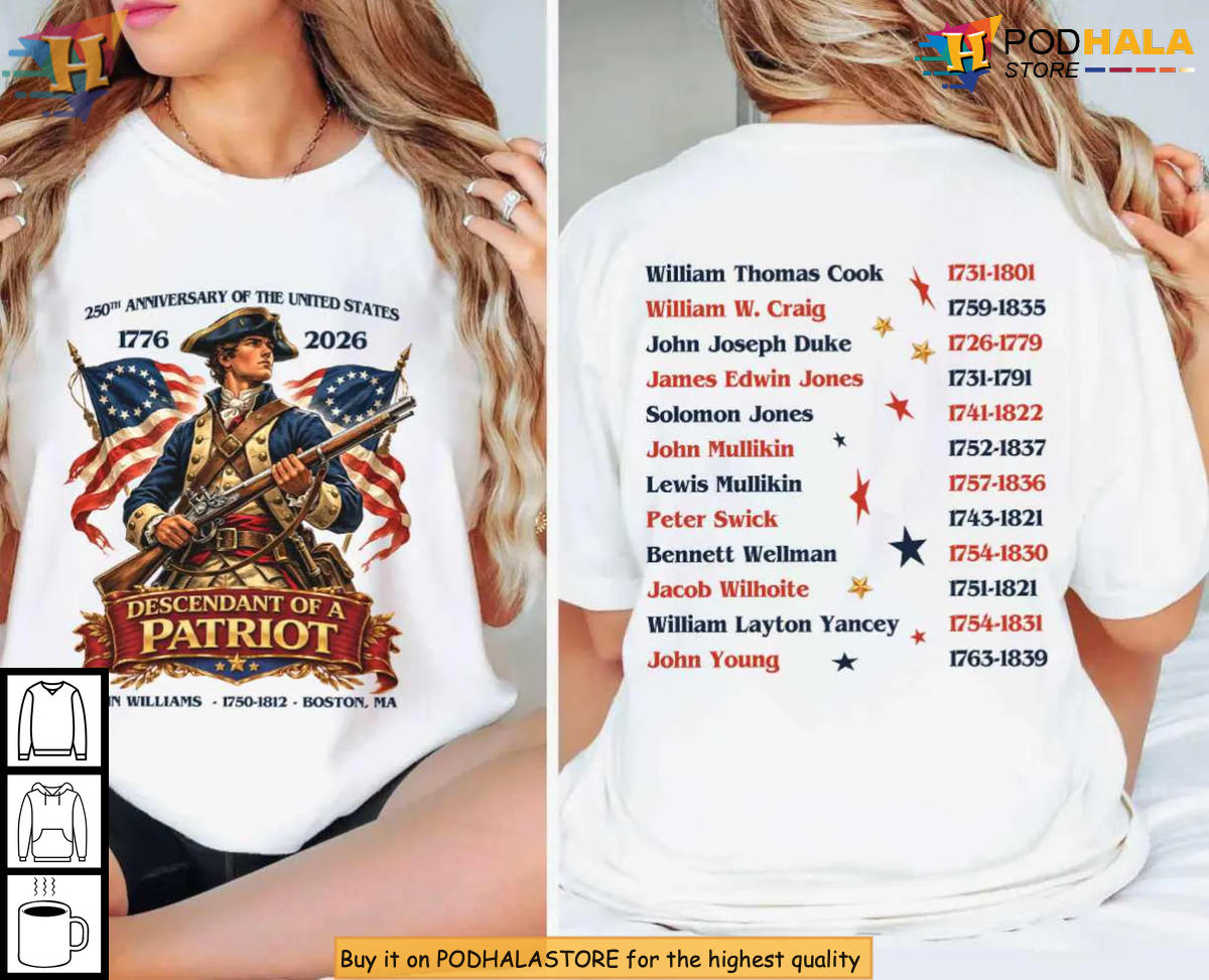 Descendant Of A Patriot America 250th 2026 Shirt Apparel For Heritage Family