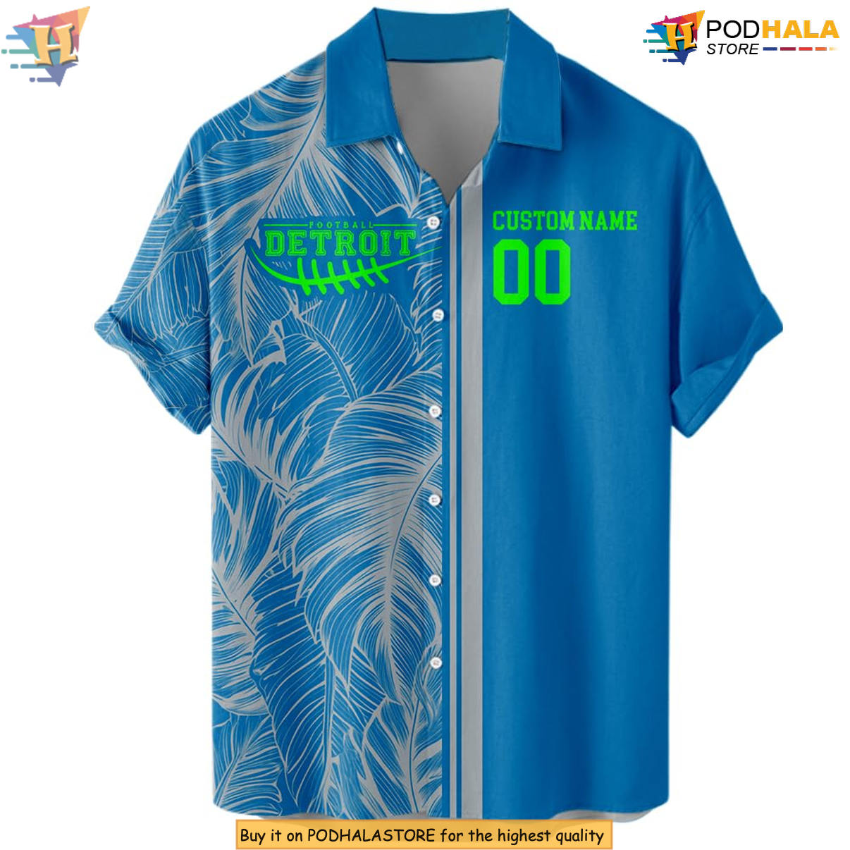 Detroit Football Custom Hawaiian Shirt 2026 Personalized Tropical Fan Apparel